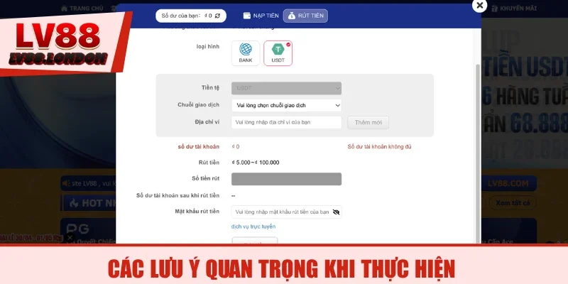 Các lưu ý quan trọng khi thực hiện