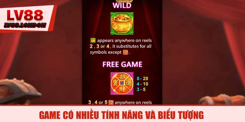 Game có nhiều tính năng và biểu tượng