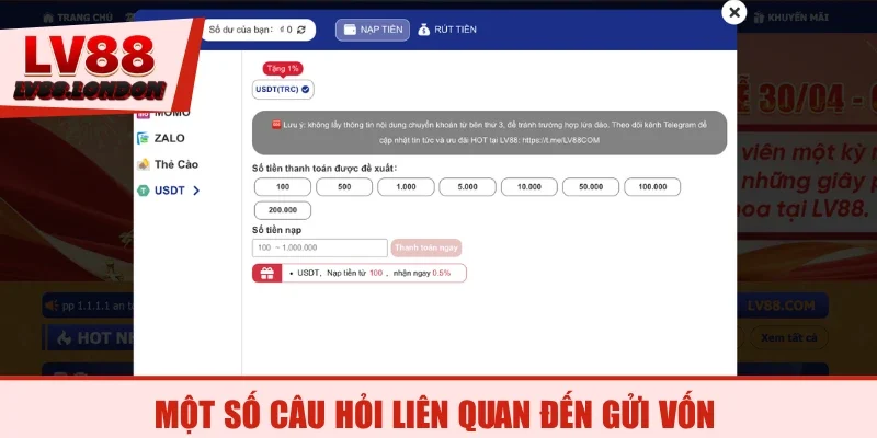 Một số câu hỏi liên quan đến gửi vốn